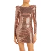 Best deal 🔥 AQUA Puff Shoulder Metallic Mini 👗 Dress - 100% Exclusive Rose Gold 🔔