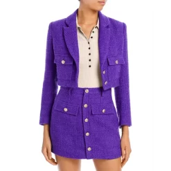 Outlet π AQUA Tweed Cropped Jacket - 100% Exclusive Purple β¨