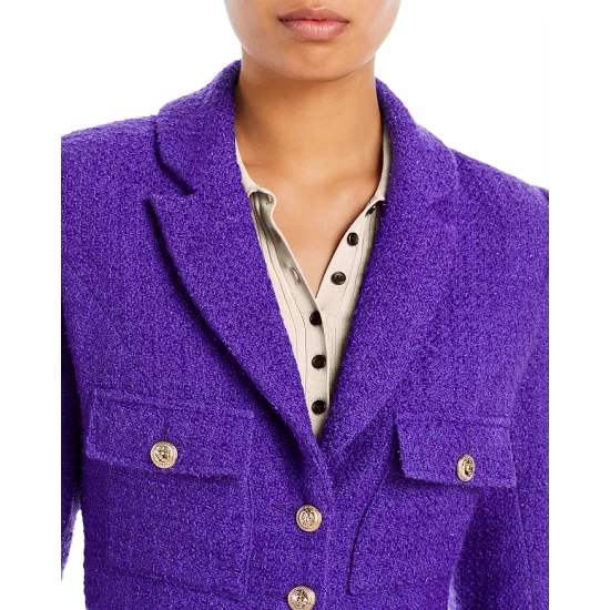 Outlet ๐ AQUA Tweed Cropped Jacket - 100% Exclusive Purple โจ - Image 6
