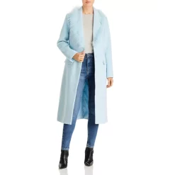 Buy 😍 AQUA Feather Trim Two Button 🧥 Coat - 100% Exclusive Icy Blue ✨