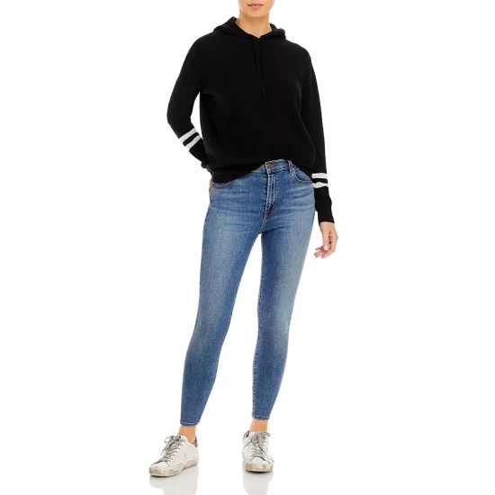 Flash Sale ๐ AQUA Athletic Stripe Hoodie - 100% Exclusive Medium Gray/neon Pink ๐ - Image 2