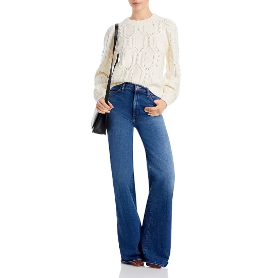 Flash Sale 😀 AQUA Pearl Cable Knit Sweater- 100% Exclusive Ivory 😉 - Image 2