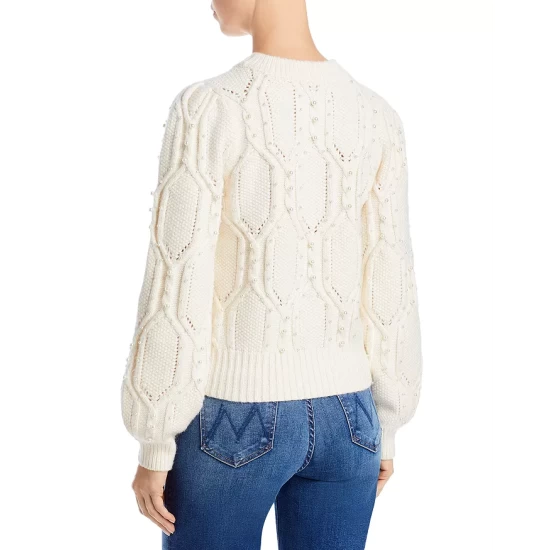 Flash Sale 😀 AQUA Pearl Cable Knit Sweater- 100% Exclusive Ivory 😉 - Image 3