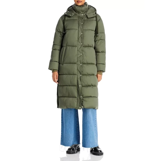 Flash Sale 🎁 AQUA Long Hooded Puffer 🧥 Coat - 100% Exclusive Army Green 🤩 - Image 3