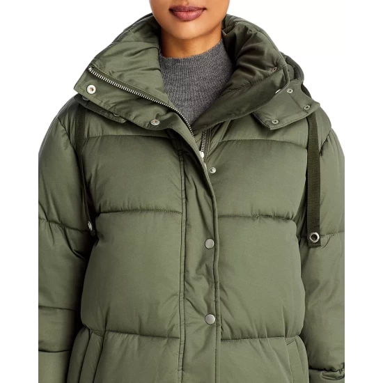 Flash Sale 🎁 AQUA Long Hooded Puffer 🧥 Coat - 100% Exclusive Army Green 🤩 - Image 4
