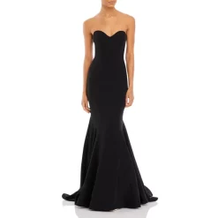 Coupon ⌛ AQUA Scuba Strapless Sweetheart Gown - 100% Exclusive Black 🎉