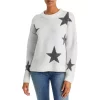 Deals 😉 AQUA Star Print Sweater - 100% Exclusive Ivory/gray 🌟