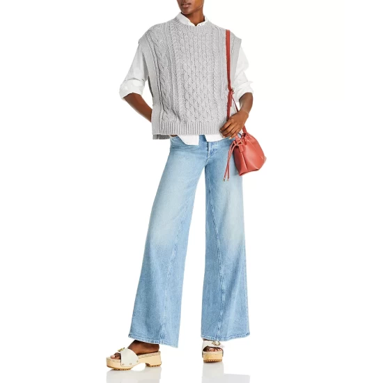 Outlet 💯 AQUA Cable Knit Sweater Vest - 100% Exclusive Gray 🔔 - Image 2