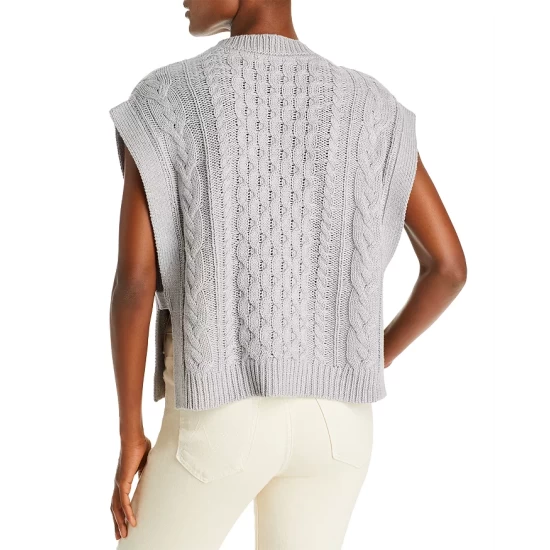 Outlet 💯 AQUA Cable Knit Sweater Vest - 100% Exclusive Gray 🔔 - Image 3
