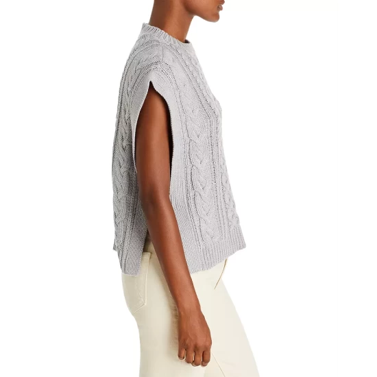 Outlet 💯 AQUA Cable Knit Sweater Vest - 100% Exclusive Gray 🔔 - Image 4