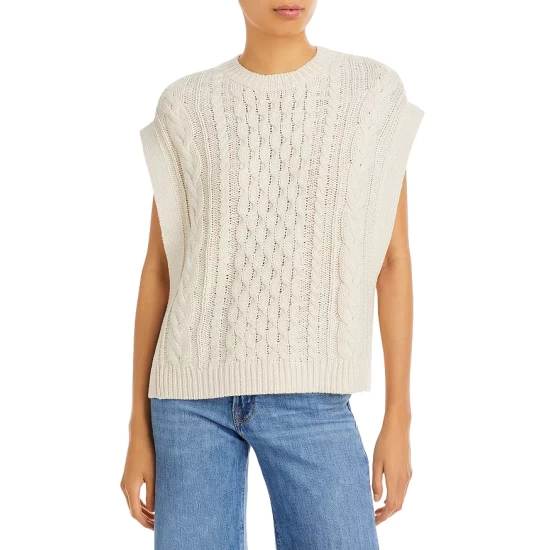 Outlet 💯 AQUA Cable Knit Sweater Vest - 100% Exclusive Gray 🔔 - Image 7