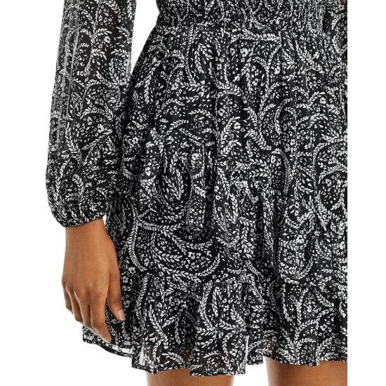Cheap 🎁 AQUA Floral Print Ruffled Mini 👗 Dress - 100% Exclusive Black/white 🔥 - Image 7