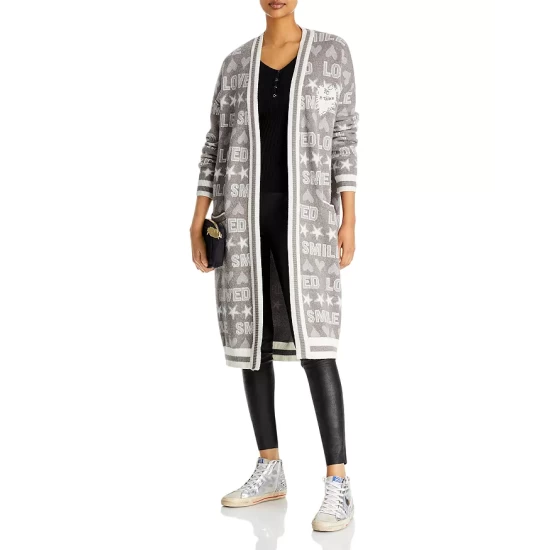 Cheapest ๐งจ AQUA Loved Smile Intarsia Duster Cardigan - 100% Exclusive Light Gray ๐ - Image 2