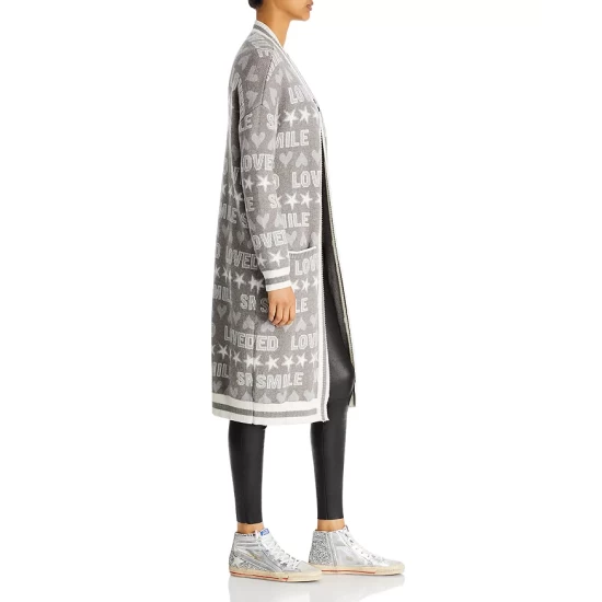 Cheapest ๐งจ AQUA Loved Smile Intarsia Duster Cardigan - 100% Exclusive Light Gray ๐ - Image 4