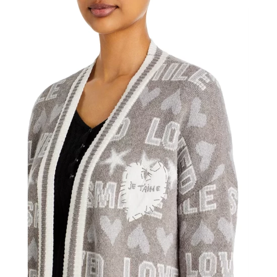 Cheapest ๐งจ AQUA Loved Smile Intarsia Duster Cardigan - 100% Exclusive Light Gray ๐ - Image 5