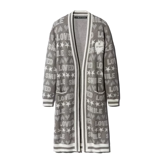 Cheapest ๐งจ AQUA Loved Smile Intarsia Duster Cardigan - 100% Exclusive Light Gray ๐ - Image 7