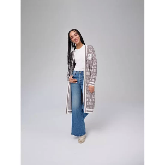 Cheapest ๐งจ AQUA Loved Smile Intarsia Duster Cardigan - 100% Exclusive Light Gray ๐ - Image 8