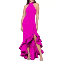 Cheap 👏 AQUA Racerback Ruffle Hem Gown - 100% Exclusive Fushia 💯