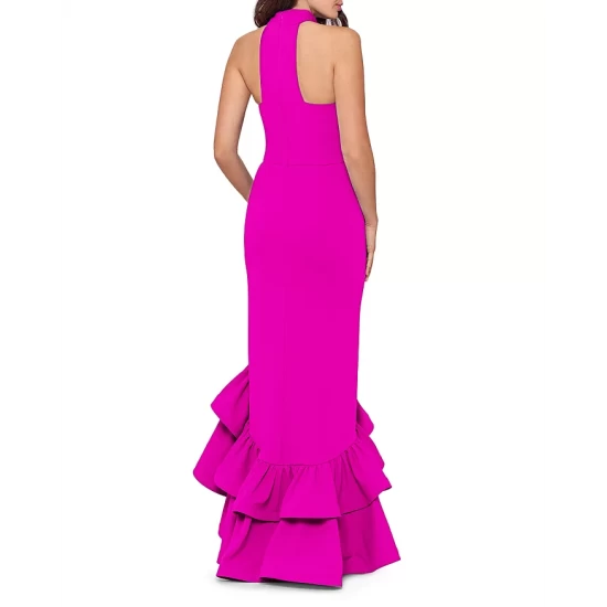 Cheap 👏 AQUA Racerback Ruffle Hem Gown - 100% Exclusive Fushia 💯 - Image 2
