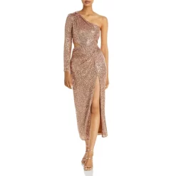 Cheap ⭐ AQUA Embellished One Shoulder 👗 Dress - 100% Exclusive Rose Gold 🌟