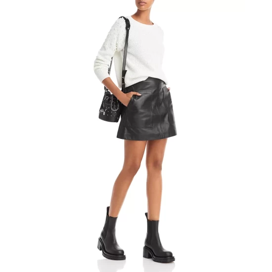 Budget ๐งจ AQUA Imitation Pearl Shoulder Crewneck Sweater - 100% Exclusive Ivory โ - Image 2