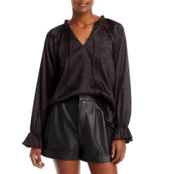 Cheapest ๐ AQUA Tonal Animal Print Jacquard Top - 100% Exclusive Black ๐