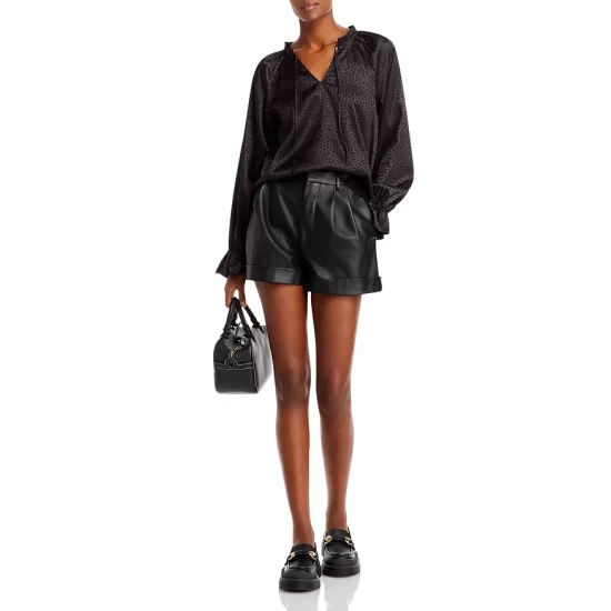 Cheapest 👏 AQUA Tonal Animal Print Jacquard Top - 100% Exclusive Black 😉 - Image 2