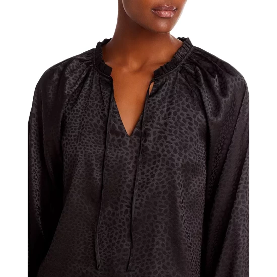 Cheapest 👏 AQUA Tonal Animal Print Jacquard Top - 100% Exclusive Black 😉 - Image 4