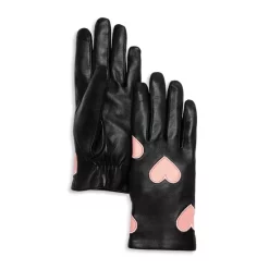 Top 10 🥰 AQUA Hearts Tech Leather Gloves Black/beige ⭐