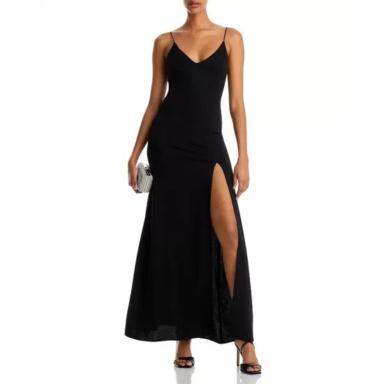 Best Sale ๐ AQUA V-Neck Maxi ๐ Dress - 100% Exclusive Black ๐คฉ - Image 2