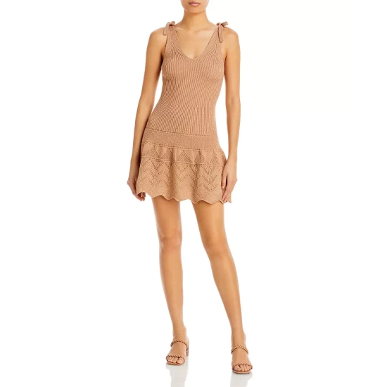 Cheap ๐งจ AQUA Sparkle Knit Tie Shoulder ๐ Dress - 100% Exclusive Gold Metal ๐ฅฐ - Image 5