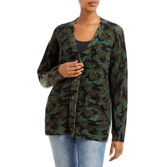 Buy π AQUA Oversized Camo Cashmere Cardigan - 100% Exclusive Camo Green π