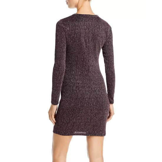 Cheap 🛒 AQUA Twisted Metallic Mini 👗 Dress - 100% Exclusive Black Rose 😍 - Image 3