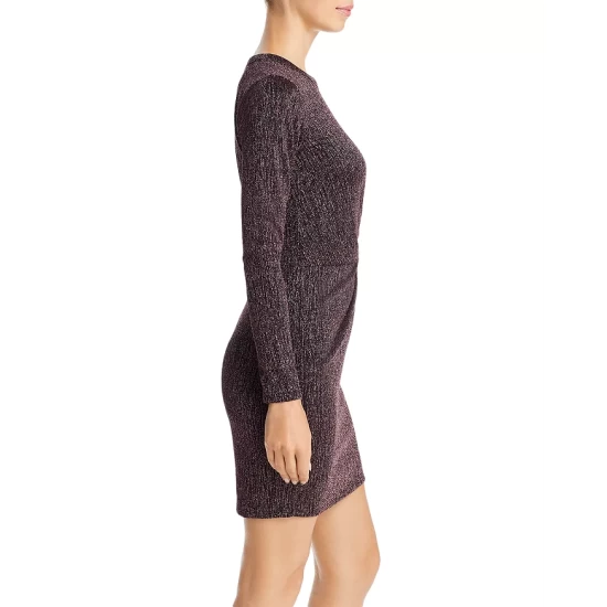 Cheap 🛒 AQUA Twisted Metallic Mini 👗 Dress - 100% Exclusive Black Rose 😍 - Image 4