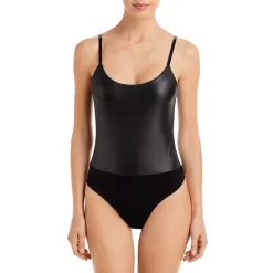 Buy 🔔 AQUA Faux Leather Bodysuit - 100% Exclusive Black 👍