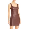 Hot Sale 🥰 AQUA Faux Leather Mini 👗 Dress - 100% Exclusive Brown 🥰