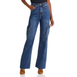 Cheap ⌛ AQUA High Rise Cargo 👖 Jeans In Dark Wash - 100% Exclusive 😍