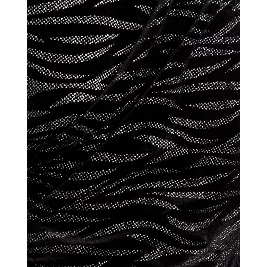 Brand new ๐ AQUA Metallic Animal Print Velvet Crop Top - 100% Exclusive Black ๐คฉ - Image 4