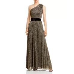 Promo 👍 AQUA One Shoulder Metallic Gown - 100% Exclusive Black/gold 👏
