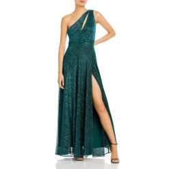 Top 10 ❤️ AQUA One Shoulder Crinkled Metallic Gown - 100% Exclusive Jade 😍