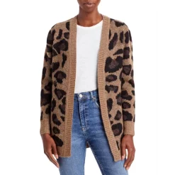 Budget ๐ฏ AQUA Animal Print Open Cardigan - 100% Exclusive Bark ๐