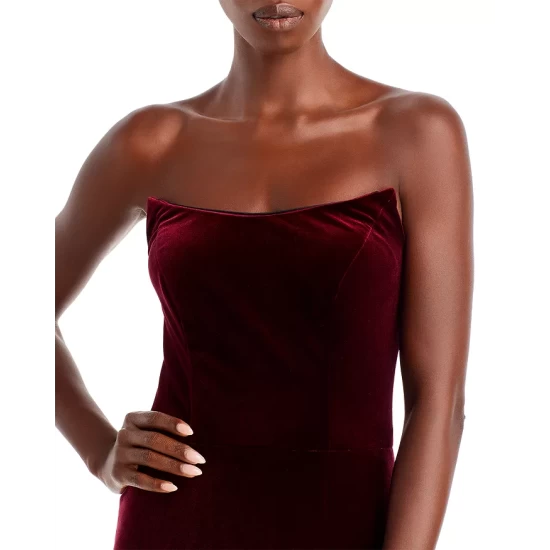 Cheap ๐ AQUA Strapless Velvet Gown - 100% Exclusive Burgundy ๐ - Image 4
