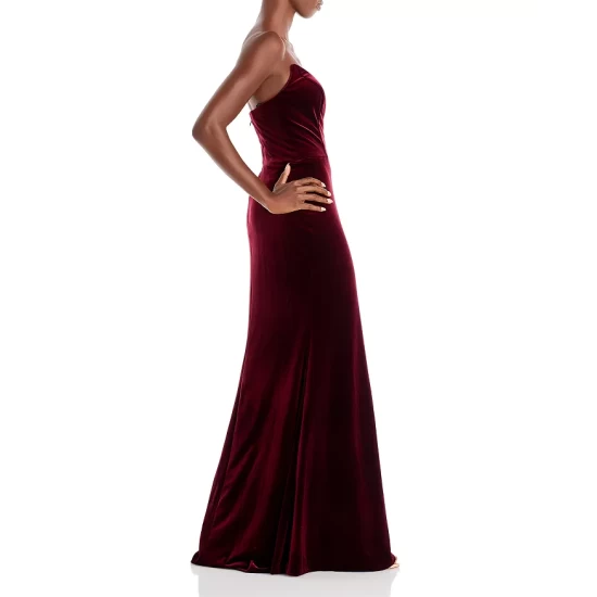 Cheap ๐ AQUA Strapless Velvet Gown - 100% Exclusive Burgundy ๐ - Image 5