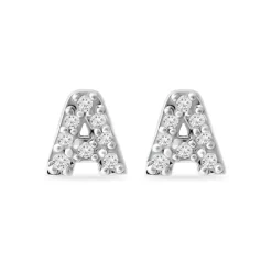 Flash Sale 💯 AQUA Pavé Initial Stud Earrings In Sterling Silver - 100% Exclusive 👍