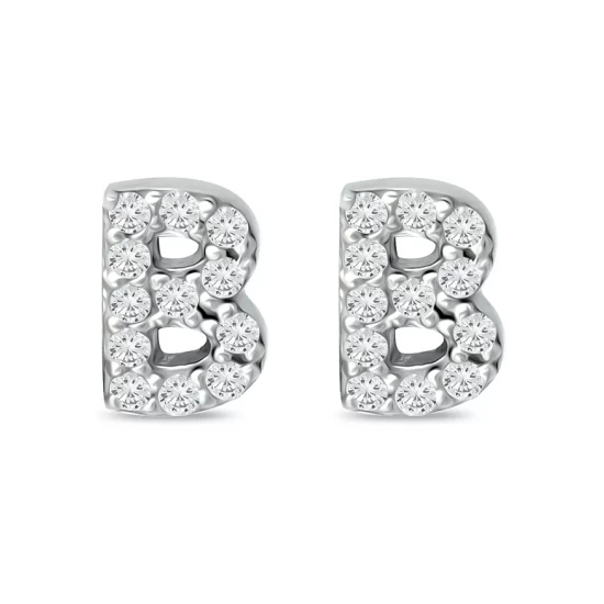 Flash Sale 💯 AQUA Pavé Initial Stud Earrings In Sterling Silver - 100% Exclusive 👍 - Image 3