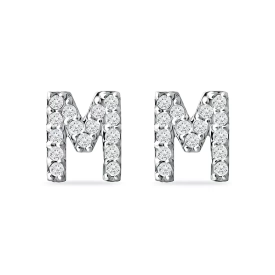 Flash Sale 💯 AQUA Pavé Initial Stud Earrings In Sterling Silver - 100% Exclusive 👍 - Image 9