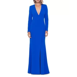Cheap ✔️ AQUA V Neck Open Back Gown - 100% Exclusive Cobalt 😍