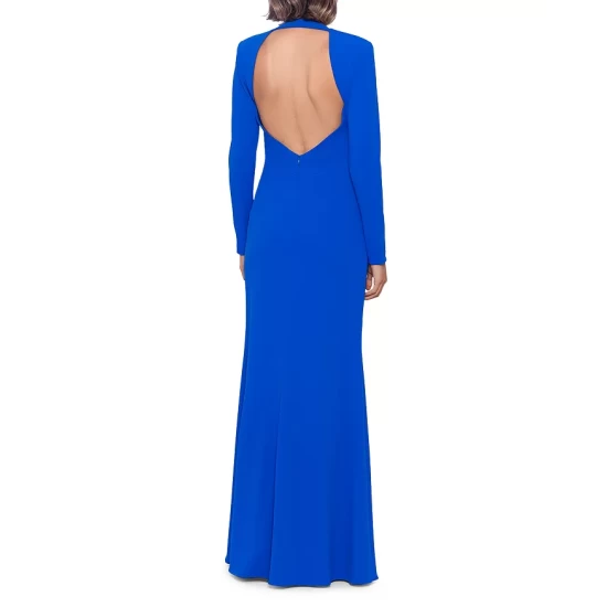 Cheap ✔️ AQUA V Neck Open Back Gown - 100% Exclusive Cobalt 😍 - Image 2