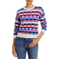 Outlet 😍 AQUA Multicolored Cashmere Sweater - 100% Exclusive 👍