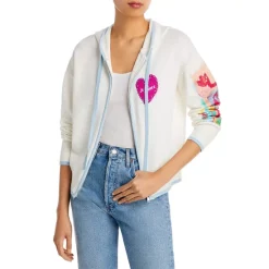 Promo 👍 AQUA Love Graphic Zip Up Hoodie - 100% Exclusive Ivory 🔥